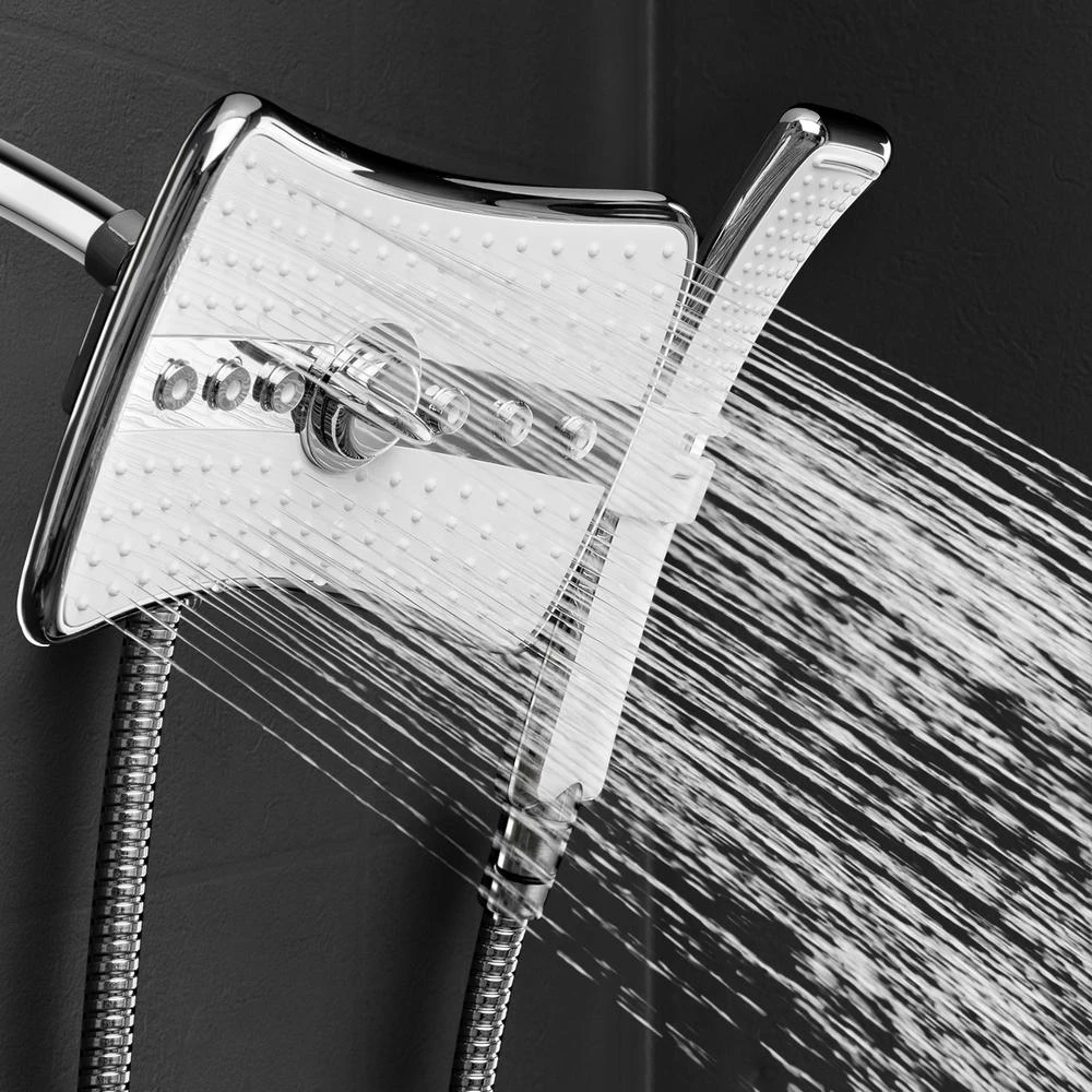4-spray 9 In. Dual Shower Head And Handheld Shower Head In Chrome 12 4-spray 9 In. Dual Shower Head And Handheld Shower Head In Chrome - Image 10