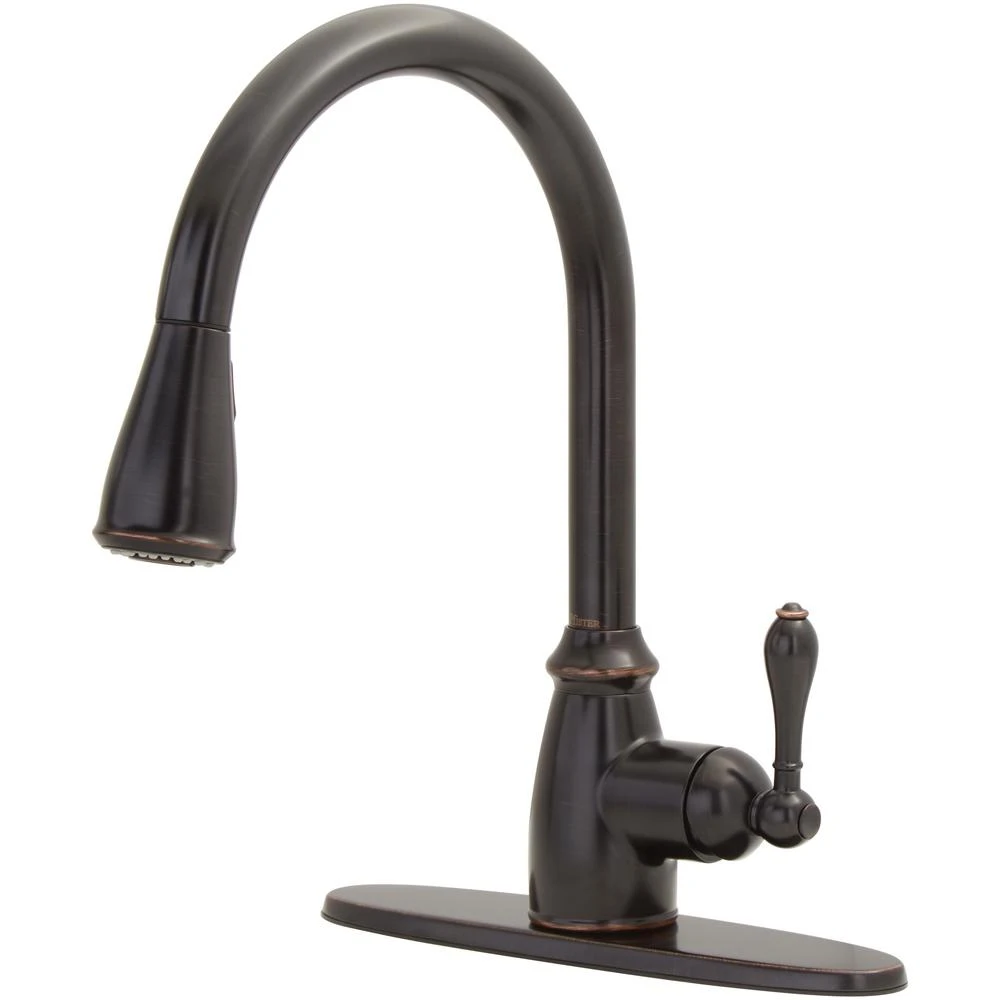 Canton Single-Handle Pull-Down Sprayer Kitchen Faucet In Tuscan Bronze 6 Canton Single-Handle Pull-Down Sprayer Kitchen Faucet In Tuscan Bronze - Image 4