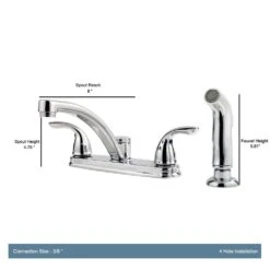 Delton 2-Handle Standard Kitchen Faucet With Side Sprayer In Polished Chrome 10 Delton 2-Handle Standard Kitchen Faucet With Side Sprayer In Polished Chrome -Master Locks Shop 64b99018ce5bfdfab896c35012ec8751 1800x1800