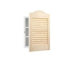 Jensen Louver Doors 16-in X 24-in Rectangle Recessed Pine Medicine Cabinet