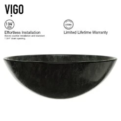 VIGO Gray Handmade Glass Round Vessel Bathroom Sink In Gray Onyx -Master Locks Shop 65821c862049b0fa7c7099fc68252e95 1800x1800