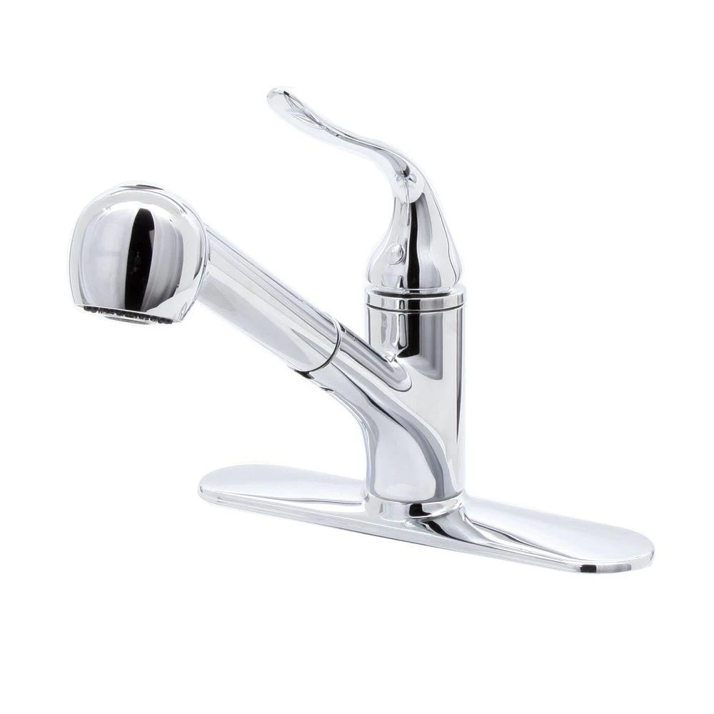 Coralais Single-Handle Pull-Out Sprayer Kitchen Faucet With MasterClean Sprayface In Polished Chrome 3 Coralais Single-Handle Pull-Out Sprayer Kitchen Faucet With MasterClean Sprayface In Polished Chrome