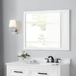 40.00 In. W X 28.00 In. H Framed Rectangular Bathroom Vanity Mirror In White -Master Locks Shop 66dcf032c2fdf9f6bfab9c445ab3c392 1800x1800