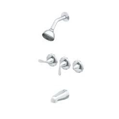 Project Source 3 Handle Tub And Shower Faucet, Polished Chrome