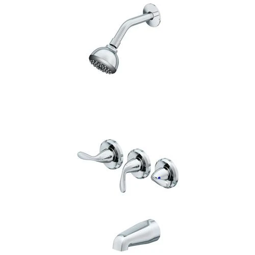 Project Source 3 Handle Tub And Shower Faucet, Polished Chrome 4 Project Source 3 Handle Tub And Shower Faucet, Polished Chrome - Image 2