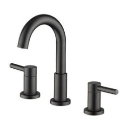 Jacuzzi Duncan Matte Black 2-Handle Widespread WaterSense Bathroom Sink Faucet With Drain