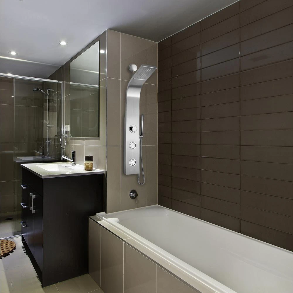 39 In. 2-Jet Easy Connect Shower Panel System In Stainless Steel With Rainfall Waterfall Shower Head And Shower Wand 16 39 In. 2-Jet Easy Connect Shower Panel System In Stainless Steel With Rainfall Waterfall Shower Head And Shower Wand - Image 14