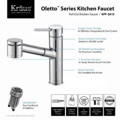 Oletto Single Handle Pull Out Kitchen Faucet In Chrome Finish -Master Locks Shop 7125eb6bd5c8b2b895cd6bd26a65302a 1800x1800