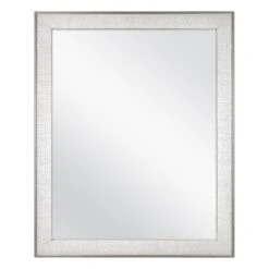 25 In. W X 31 In. H Framed Rectangular Anti-Fog Bathroom Vanity Mirror In Pewter