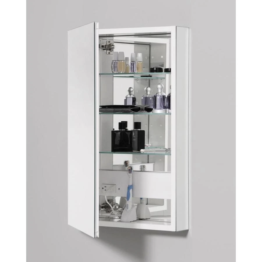 Robern PL Series 19.25-in X 39.38-in Rectangle Surface Mirrored Medicine Cabinet With Outlet 4 Robern PL Series 19.25-in X 39.38-in Rectangle Surface Mirrored Medicine Cabinet With Outlet - Image 2