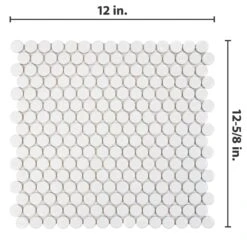 Merola Tile Hudson Penny Round Glossy White 12 In. X 12-5/8 In. X 5 Mm Porcelain Mosaic Tile (10.74 Sq. Ft. / Case) -Master Locks Shop 74a2e77381054a576bada4c5233079a6 1800x1800