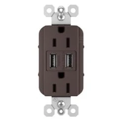 Legrand Radiant Dark Bronze 15-Amp Decorator Tamper Resistant Residential Usb Outlet