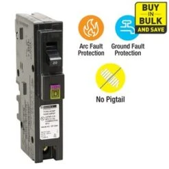 Square D Homeline 20-Amp 1-Pole Dual Function AFCI/GFCI Circuit Breaker