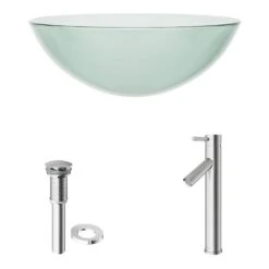 VIGO Glass Vessel Bathroom Sink In Clear Crystalline And Dior Vessel Faucet Set In Brushed Nickel -Master Locks Shop 7864410b71399186a3360ea215b00fdf 1800x1800