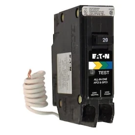 Eaton Type BR 20-Amp 1-Pole Dual Function AFCI/GFCI Circuit Breaker 3 Eaton Type BR 20-Amp 1-Pole Dual Function AFCI/GFCI Circuit Breaker