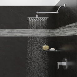 HotelSpa Hotel Spa Chrome 1-Spray Rain Shower Head 2.5-GPM (9.5-LPM) -Master Locks Shop 786696016821 12237348 1800x1800