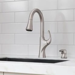 Miri Single-Handle Pull-Down Sprayer Kitchen Faucet With Soap Dispenser In Spot Defense Stainless Steel 25 Miri Single-Handle Pull-Down Sprayer Kitchen Faucet With Soap Dispenser In Spot Defense Stainless Steel -Master Locks Shop 7b9675c64d607a378c37e4433c4d79b6 1800x1800