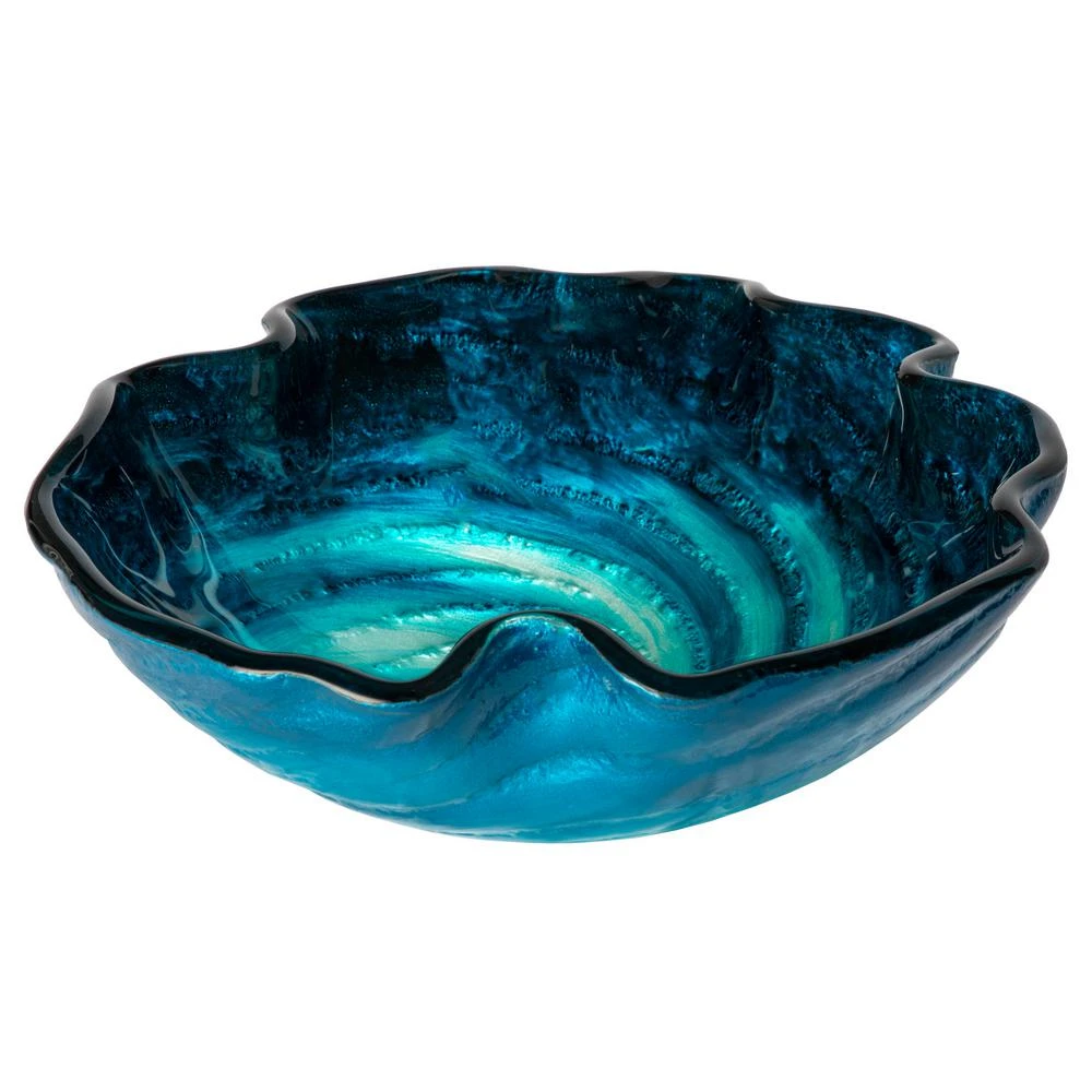 Eden Bath Caribbean Wave Glass Vessel Sink In Blue 7 Eden Bath Caribbean Wave Glass Vessel Sink In Blue - Image 5