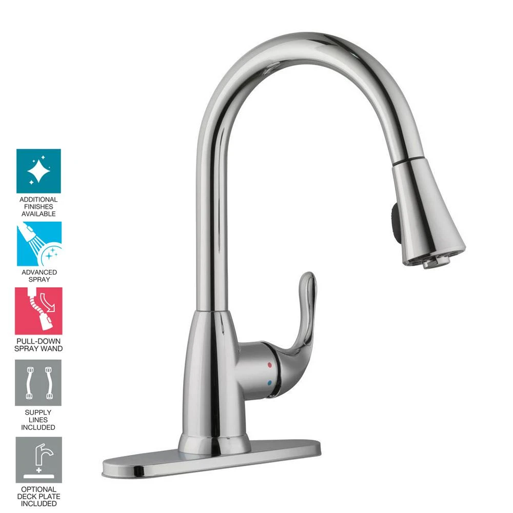 Market Single-Handle Pull-Down Sprayer Kitchen Faucet In Chrome 12 Market Single-Handle Pull-Down Sprayer Kitchen Faucet In Chrome - Image 10