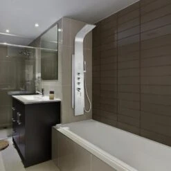 AKDY 58-in Stainless Steel 2-Spray Shower Panel System (Valve Included)