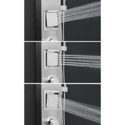AKDY 39-in Brush Stainless Steel 2-Spray Shower Panel System (Valve Included) -Master Locks Shop 810764023760 10486177 1800x1800