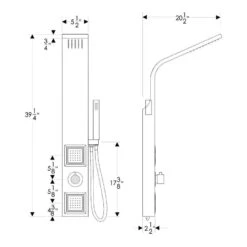 AKDY 39-in Brush Stainless Steel 2-Spray Shower Panel System (Valve Included) -Master Locks Shop 810764023760 10486179 1800x1800