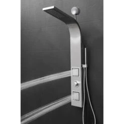 AKDY 39-in Brush Stainless Steel 2-Spray Shower Panel System (Valve Included) -Master Locks Shop 810764023760xl 1800x1800