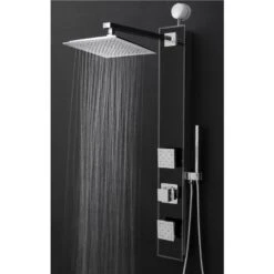 AKDY 35-in Black 2-Spray Shower Panel System