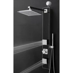 AKDY 35-in Black 2-Spray Shower Panel System -Master Locks Shop 810764025368xl 1800x1800