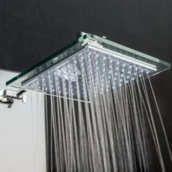 AKDY 52-in Mirror Tempered Glass 8-Spray Shower Panel System (Valve Included) -Master Locks Shop 810764028628 10507042 1800x1800