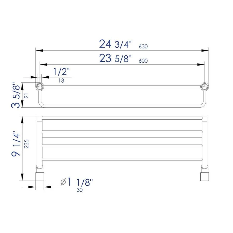 ALFI Brand Polished Chrome Wall Mount Towel Rack 5 ALFI Brand Polished Chrome Wall Mount Towel Rack - Image 3
