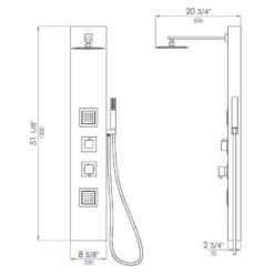 ALFI Brand Black 2-Spray Shower Panel System 9 ALFI Brand Black 2-Spray Shower Panel System -Master Locks Shop 811413028389 12014934 1800x1800