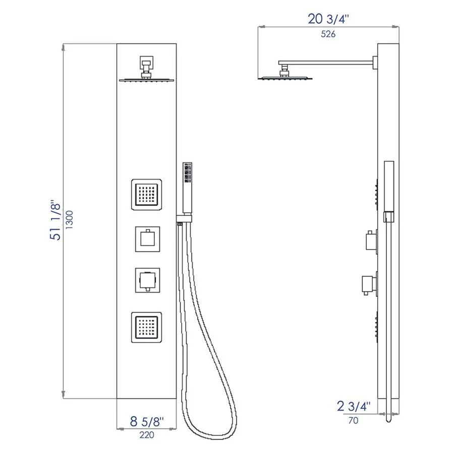 ALFI Brand Black 2-Spray Shower Panel System 5 ALFI Brand Black 2-Spray Shower Panel System - Image 3