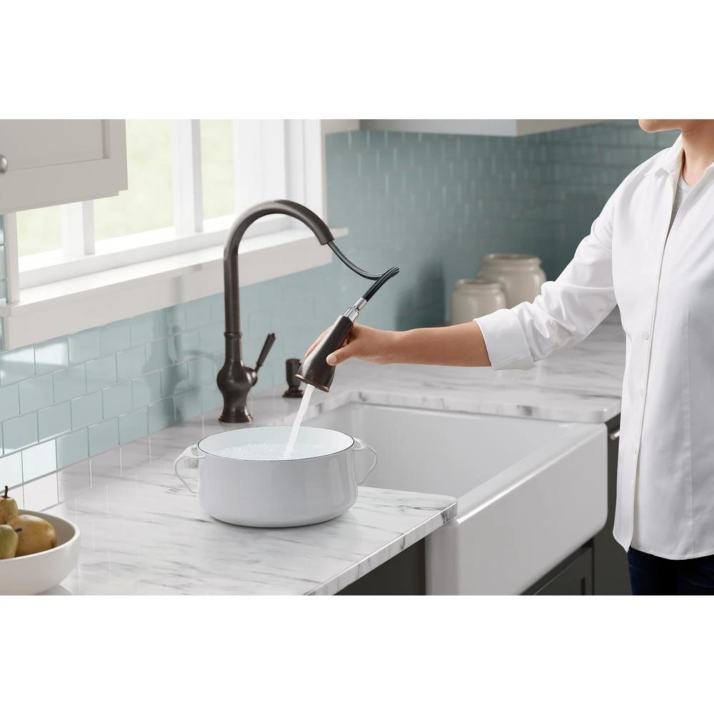 Arsdale Single-Handle Standard Kitchen Faucet In Oil-Rubbed Bronze With On-Deck Sidespray 4 Arsdale Single-Handle Standard Kitchen Faucet In Oil-Rubbed Bronze With On-Deck Sidespray - Image 2