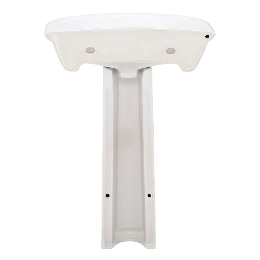 Barclay Products Karla 24 In. Pedestal Combo Bathroom Sink With 1 Faucet Hole In White 4 Barclay Products Karla 24 In. Pedestal Combo Bathroom Sink With 1 Faucet Hole In White - Image 2