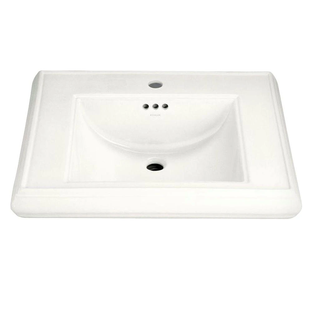 KOHLER Memoirs 5-3/8 In. Cermaic Pedestal Sink Basin In White With Overflow Drain 9 KOHLER Memoirs 5-3/8 In. Cermaic Pedestal Sink Basin In White With Overflow Drain - Image 7
