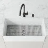 VIGO Matte Stone 36-in X 18-in Matte White Single Bowl Tall (8-in Or Larger) Undermount Apron Front/Farmhouse Commercial/Residential Workstation Kitchen Sink 1 VIGO Matte Stone 36-in X 18-in Matte White Single Bowl Tall (8-in Or Larger) Undermount Apron Front/Farmhouse Commercial/Residential Workstation Kitchen Sink -Master Locks Shop 849922050805 1800x1800