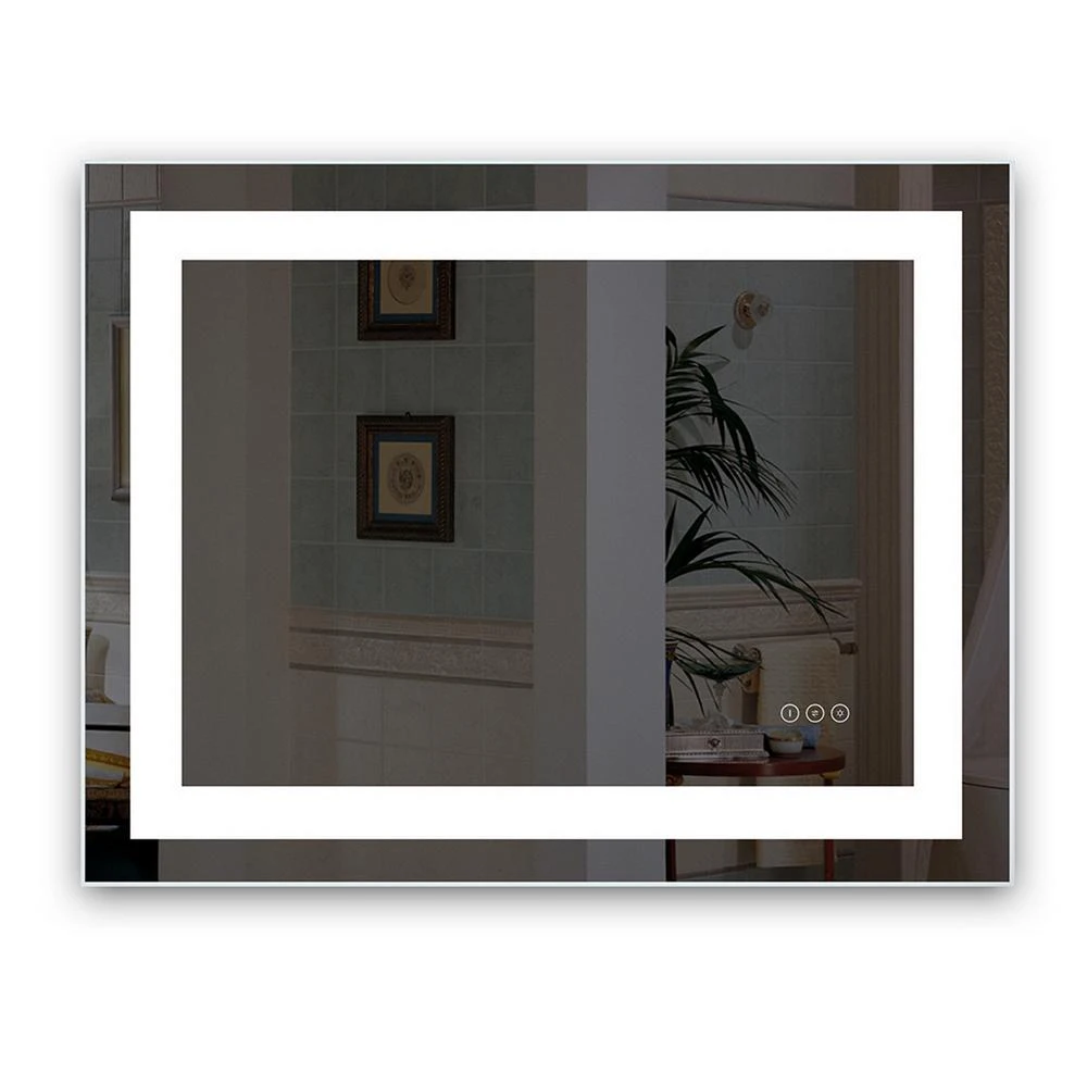 40 In. X 32 In. Single Frameless LED Lighted Bathroom Wall Mounted Mirror 11 40 In. X 32 In. Single Frameless LED Lighted Bathroom Wall Mounted Mirror - Image 9