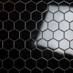 Merola Tile Metro Hex 2 In. Glossy Black 11-1/8"x12-5/8" X 7 Mm Porcelain Mosaic Tile (9.64 Sq. Ft. / Case) -Master Locks Shop 88011157b1d035623cf6a63c8f495864 1800x1800