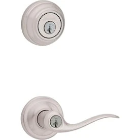Kwikset Tustin Satin Nickel Smartkey Single-Cylinder Deadbolt Universal Keyed Entry Door Handle Combo Pack (1 Handle And 1 Deadbolt) 3 Kwikset Tustin Satin Nickel Smartkey Single-Cylinder Deadbolt Universal Keyed Entry Door Handle Combo Pack (1 Handle And 1 Deadbolt)