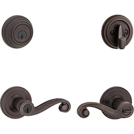 Kwikset Lido Venetian Bronze Smartkey Single-Cylinder Deadbolt Universal Keyed Entry Door Handle Combo Pack (1 Handle And 1 Deadbolt) 3 Kwikset Lido Venetian Bronze Smartkey Single-Cylinder Deadbolt Universal Keyed Entry Door Handle Combo Pack (1 Handle And 1 Deadbolt)