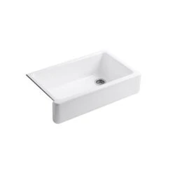 KOHLER Whitehaven 35.68-in X 21.56-in White Single Bowl Tall (8-in Or Larger) Undermount Apron Front/Farmhouse Residential Kitchen Sink