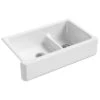 KOHLER Whitehaven 35.5-in X 21.56-in White Double Offset Bowl Tall (8-in Or Larger) Drop-In Apron Front/Farmhouse Residential Kitchen Sink -Master Locks Shop 885612206060 1800x1800