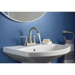 KOHLER Lilyfield Brushed Nickel 2-Handle 4-in Centerset WaterSense Bathroom Sink Faucet With Drain 20 KOHLER Lilyfield Brushed Nickel 2-Handle 4-in Centerset WaterSense Bathroom Sink Faucet With Drain -Master Locks Shop 885612574589 08332857 1800x1800