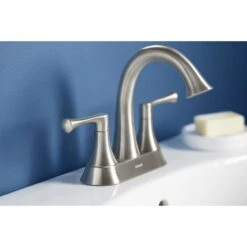 KOHLER Lilyfield Brushed Nickel 2-Handle 4-in Centerset WaterSense Bathroom Sink Faucet With Drain 22 KOHLER Lilyfield Brushed Nickel 2-Handle 4-in Centerset WaterSense Bathroom Sink Faucet With Drain -Master Locks Shop 885612574589 08393773 1800x1800