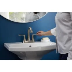 KOHLER Lilyfield Brushed Nickel 2-Handle 4-in Centerset WaterSense Bathroom Sink Faucet With Drain 28 KOHLER Lilyfield Brushed Nickel 2-Handle 4-in Centerset WaterSense Bathroom Sink Faucet With Drain -Master Locks Shop 885612574589 16342311 1800x1800