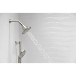 KOHLER Forte Vibrant Brushed Nickel 3-Spray Shower Head 1.75-GPM (6.6-LPM) 14 KOHLER Forte Vibrant Brushed Nickel 3-Spray Shower Head 1.75-GPM (6.6-LPM) -Master Locks Shop 885612703651 12332587 1800x1800