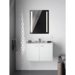 KOHLER Verdera 24-in X 30-in Rectangle Surface/Recessed Mirrored Medicine Cabinet With Outlet And Lights -Master Locks Shop 885612733610 10711645 1800x1800
