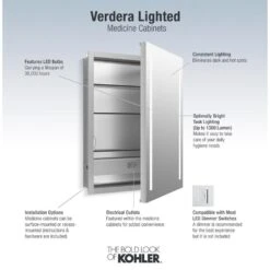 KOHLER Verdera 24-in X 30-in Rectangle Surface/Recessed Mirrored Medicine Cabinet With Outlet And Lights -Master Locks Shop 885612733610 15055431 1800x1800