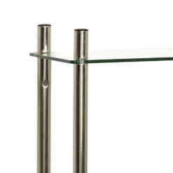 Zenna Home® Floating Glass 26"W X 60"H Brushed Nickel Over-the-Toilet Storage Shelves -Master Locks Shop 8935BN alt2 1800x1800